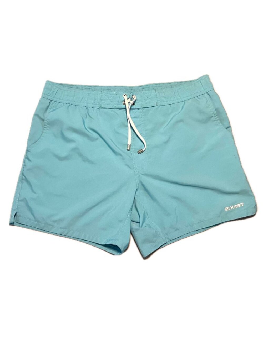 2(X)IST Men’s Medium Aqua Blue Swim Trunks Drawstring Shorts